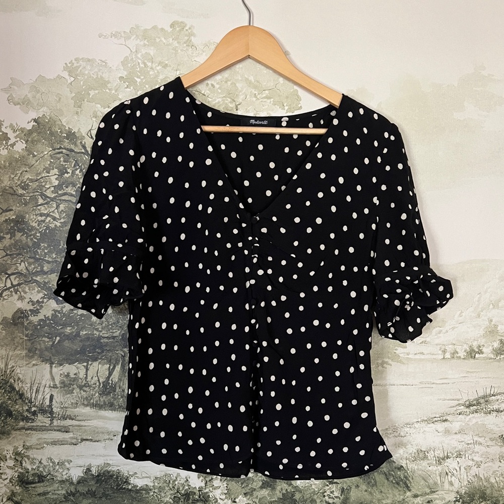 Madewell polka dot blouse